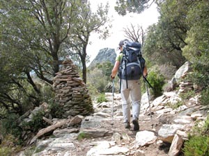 Gros cairn  la descente.