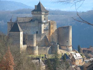 Le chteau de Castelnaud vu du parking.