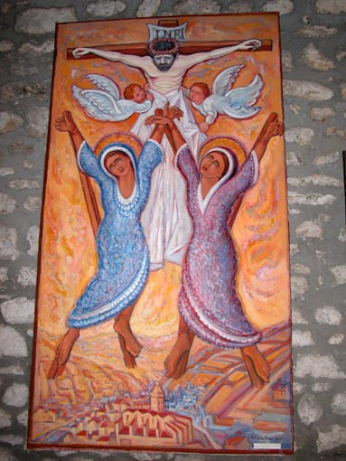 On reconnait l'glise de Prats des Mollo au dessous de Saintes Juste et Ruffine.