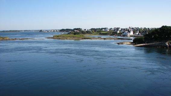 Les courants de la rivire d'Etel, depuis le sommet du Pont Lorois.