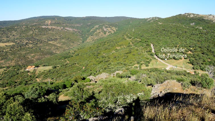 Le Collado de los Jardines vu depuis le Cerro del Castillo