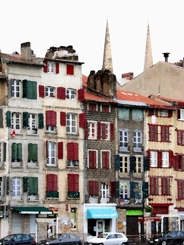 Les maisons  colombages du quai Jaurguiberry...