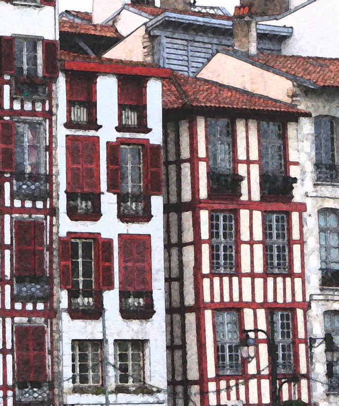 Maisons à colombages, quai Jauréguiberry...