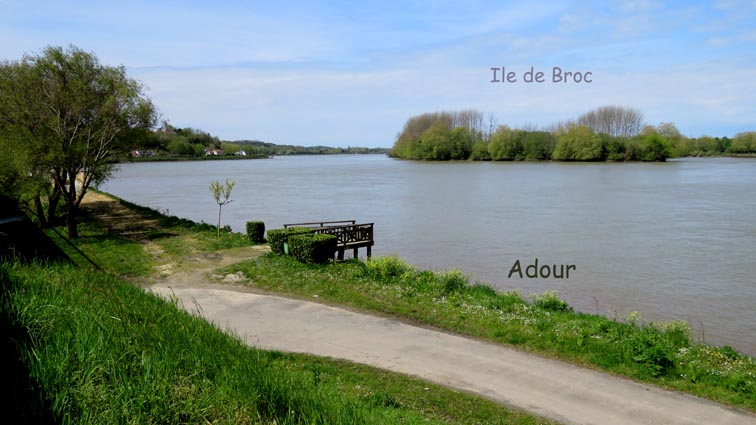  Nous sommes au point de confluence de l'Ardanavy et de l'Adour, légèrement en amont de l'île de Broc.
