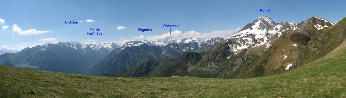Vue panoramique Sud, depuis le col de Contente.