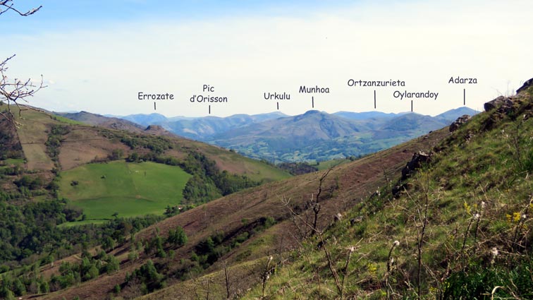Errozate, Pic d'Orisson, Urkulu, Munhoa, Ortzanzurieta, Oylarandoy et Adarza.