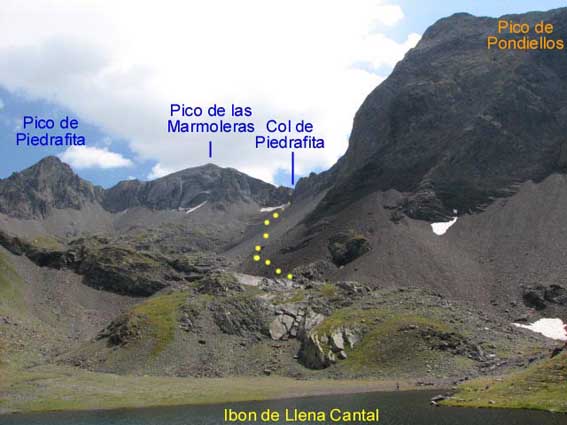 Un regard en arrière pour voir l'itinéraire de descente depuis le col de Piedrafita.