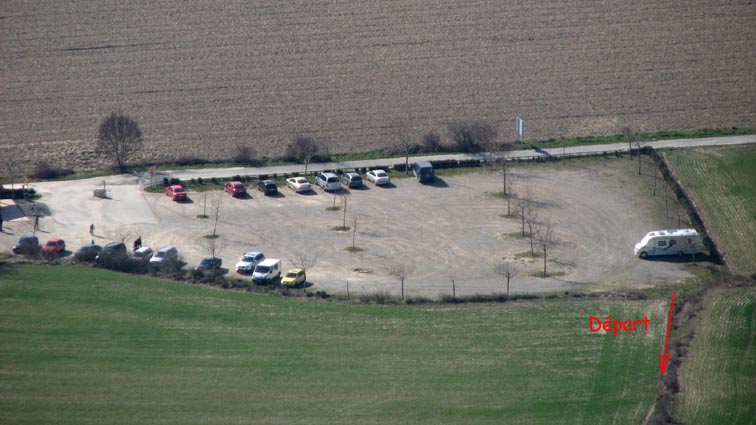 Zoom sur le dpart du parking,  deux pas de notre caming-car.