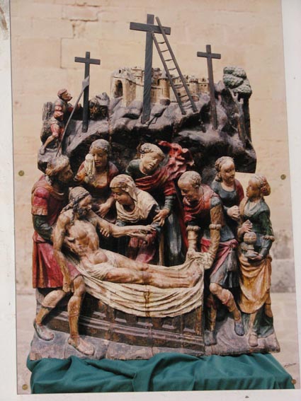 Un tableau voquant la mise au tombeau du Christ