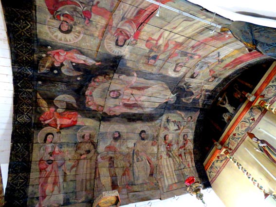 Plafond de l'église Saint Cyprien d'Ascombéguy