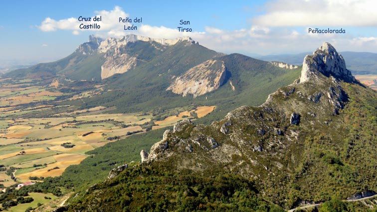 La Cruz del Castillo, la Pea del Len, San Tirso et la Peacolorada
