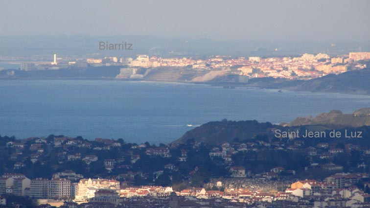 Zoom sur biarritz et Saint Jean de Luz.