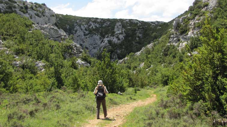 Le chemin pénètre par un défilé rocheux, dans une gorge dénommée sur ma carte: "Vallejo de los Moros".
