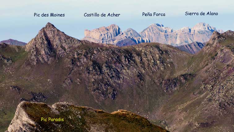 Castillo de Acher, Peña Forca et Sierra de Alano