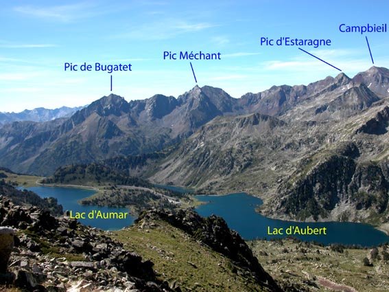 Lacs d'Aumar et lac d'Aubert.