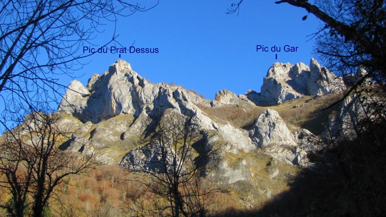 Pic du Prat Dessus et Pic du Gar.