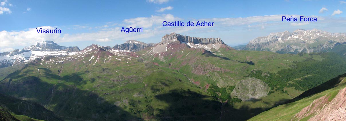 Panorama du Visaurin à la Peña Forca.