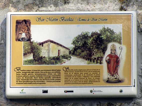 Plaque l'ermitage San Martin.