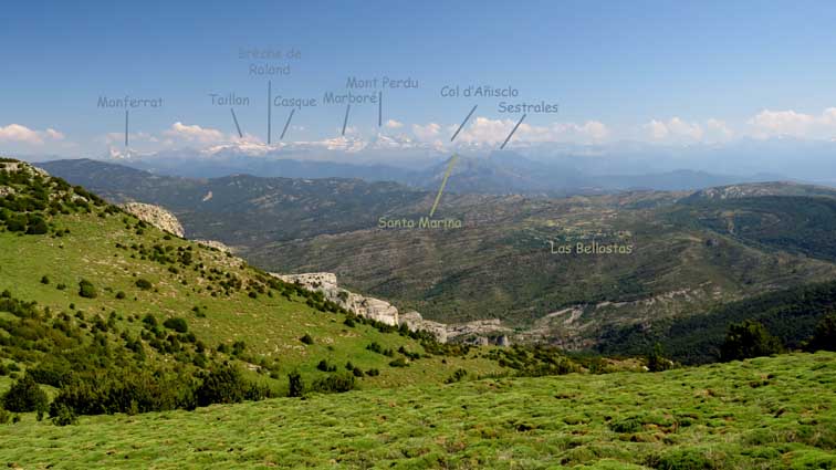 Vue en direction des Pyrénées (Nord)