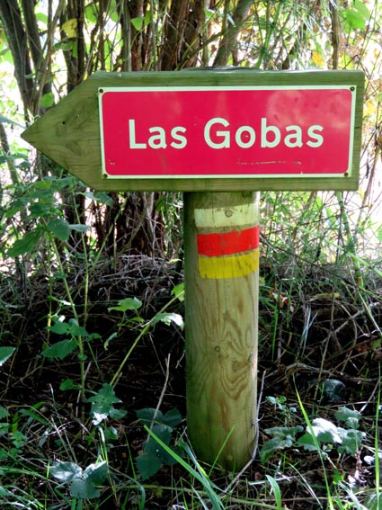 Une flèche portant l'inscription "Las gobas"