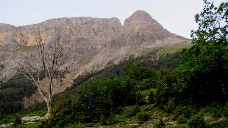 Les falaises Nord du Castillo Mayor et la Peña l'Ombre